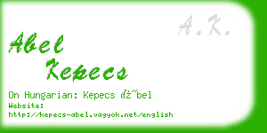 abel kepecs business card